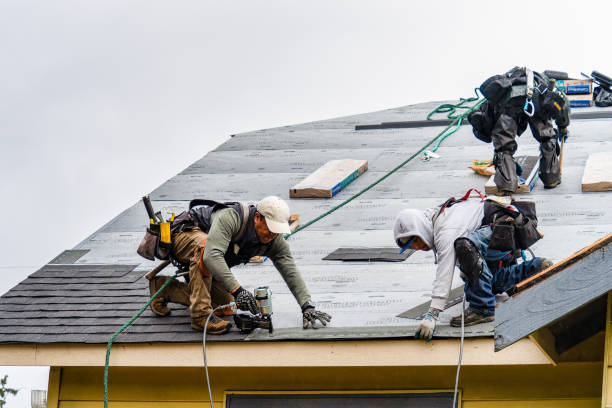 Professional Gutter Installation technician working in Vauxhall, NJ